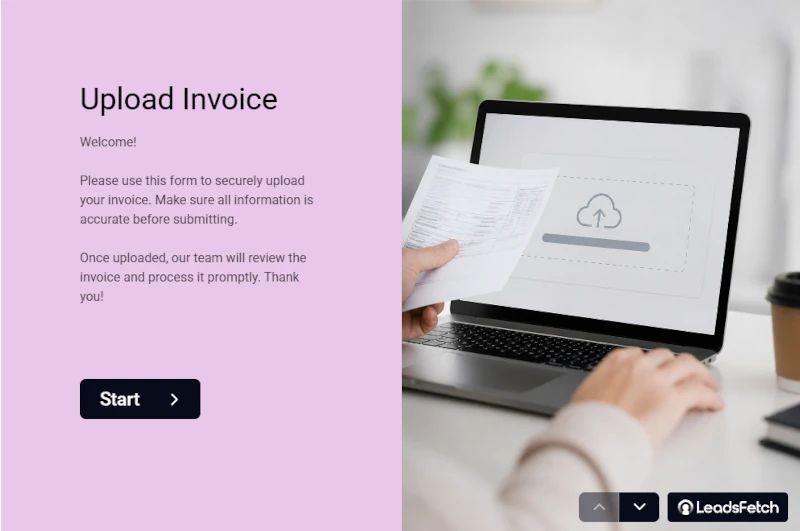 File upload form template preview